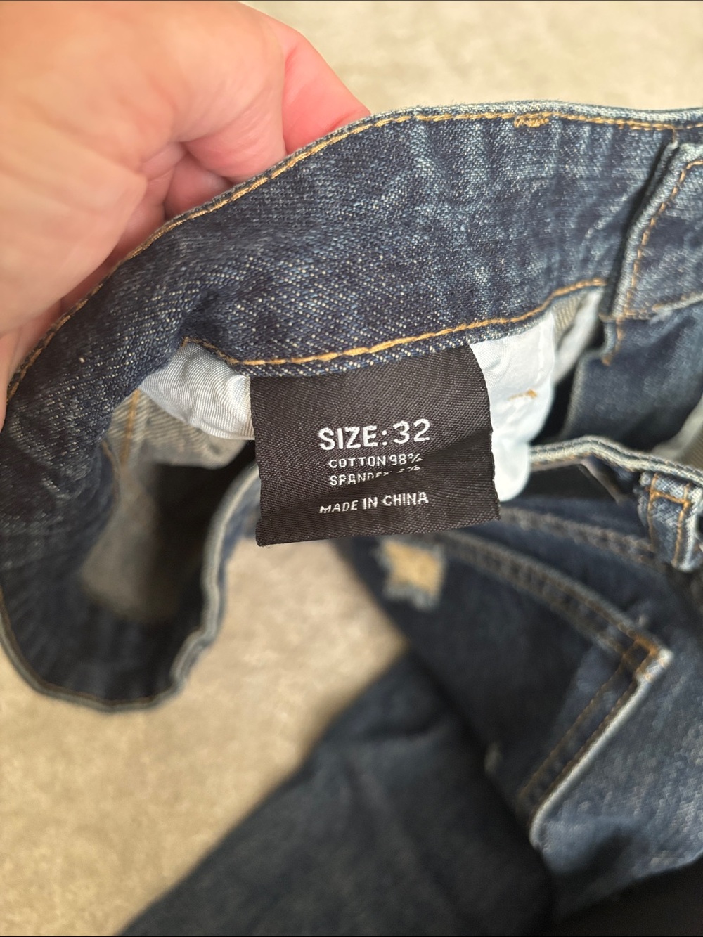Dark Wash Distressed Ripped Jeans - Picture 6 of 6
